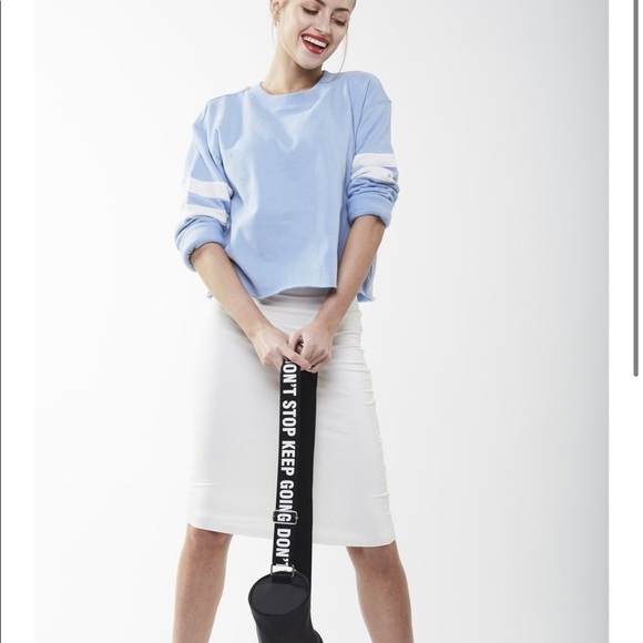 NEW White Tube Knee Length Foldover Jersey Skirt - Picture 4 of 5